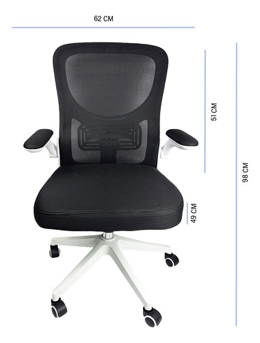 Silla De Oficina Ergonómica Dakota Diseño Moderno Y Respaldo Transpirable Color Negra