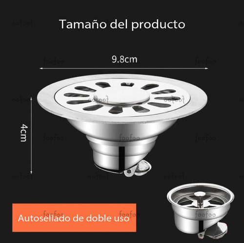 S Coladera Baño Aço Inoxidável Anti Odores E Insetos