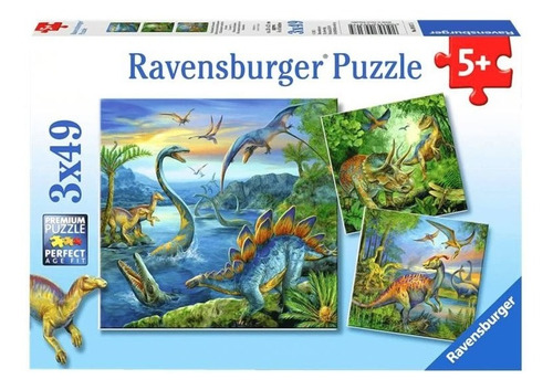 3 Rompecabezas 49 Piezas Dinosaurios Ravensburger