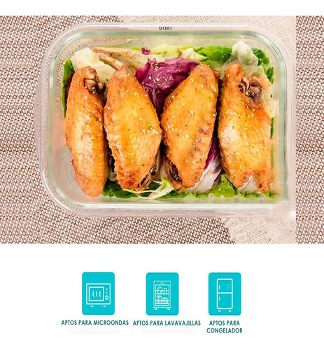 Set De 3 Topper Recipiente Contenedor Alimentos 1000ml C/u