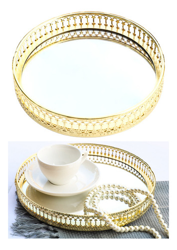 Bandeja De Espejo Para Mesa De Café Tocador De 17,5cm