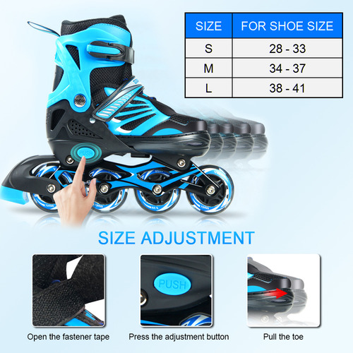Patines En Línea Ajustables E Iluminados Para Jóvenes