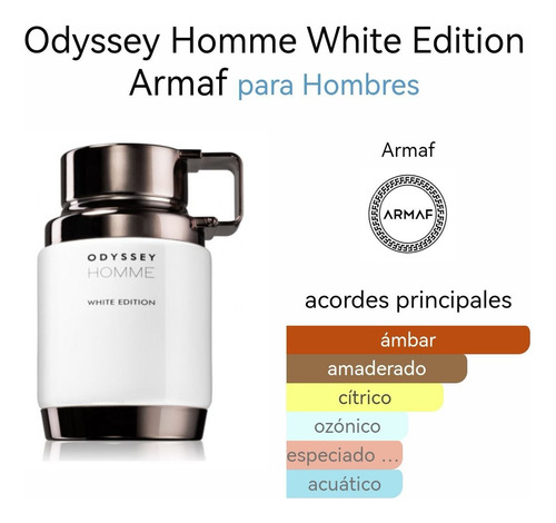 Perfume Árabe Odyssey Homme White Edition Caballero 200ml