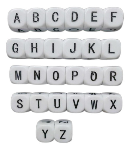 2 X 26 Peças Criativas Letras Acrílicas Dados D6 Dados