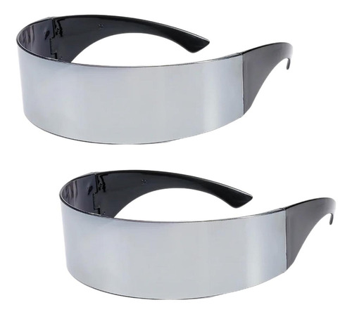 Gafas Estilo Futuro Uv, Mxfve-002, 2pzas, Marco Negro, Lent