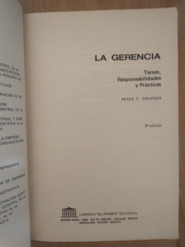 La Gerencia - Peter F. Drucker (Usado)
