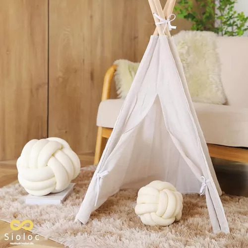 ( Ct Almohada Felpa Con Forma Bola Nudo Suave, Cojín