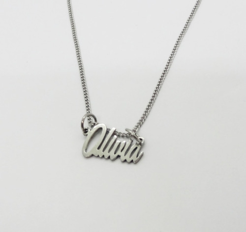 Dije Nombre Con Cadena Clapton Acero Quirurgico X Menor