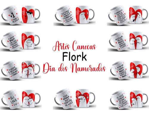 Pack Artes Dia Dos Namorados Para Canecas Flork