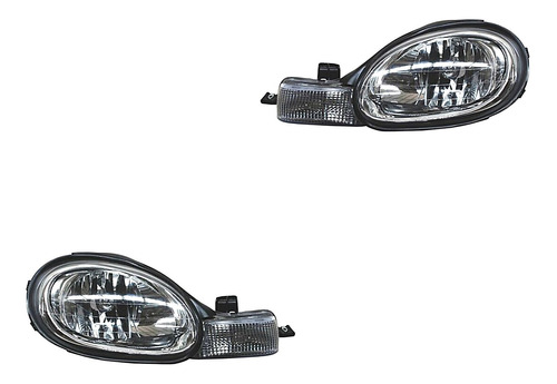 Set Faros C/cuarto Fondo Crom Dodge Neon 00/02