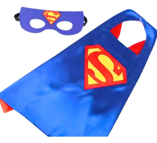 Capa +máscara Infantil Personagem Super Homem Cor Heróis
