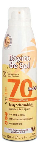 Protector Solar Rayito De Sol Fps70 Aero Invisible X170ml