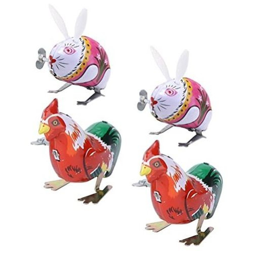 Easter Viento Arriba Juguetes De Lata: 4pcs Divertido P79sb