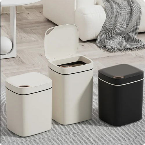 Lixeira Automática com Sensor inteligente 12L cor Branco bateria recarregável
