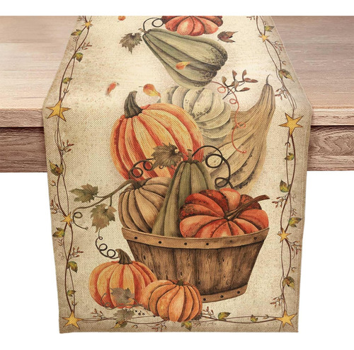 Camino De Mesa De Calabazas De Cosecha De Otoño, Decoración 