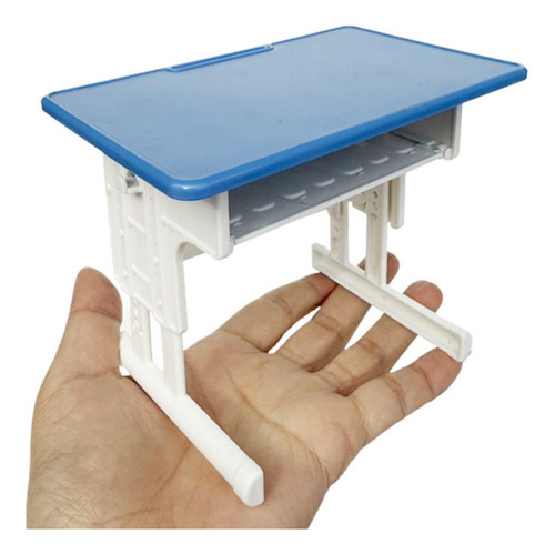 Juego De Escritorio Y Silla Para Casa De Muñecas, Azul