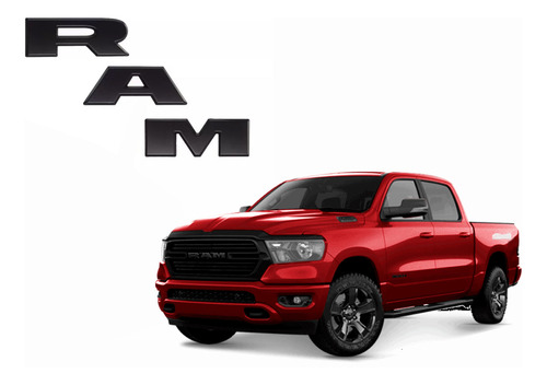 Logo Emblema Letras Negro Mate Máscara Dodge Ram 2019-2023
