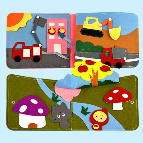Montessori Story Cloth Book Activity Board Juguete Sensorial