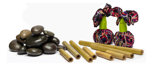 Spa Personal Domiciliario - Piedras + Pindas + Cañas + Bolsa Color N/a