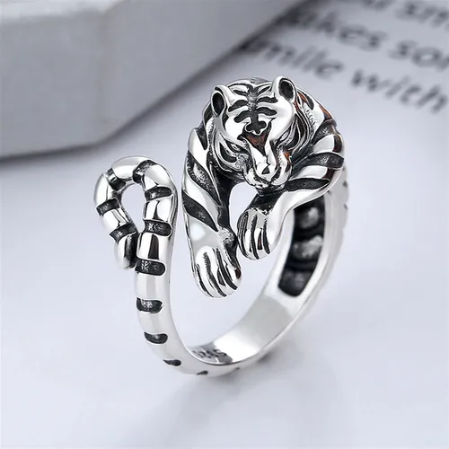 Anillo tigre plata sale