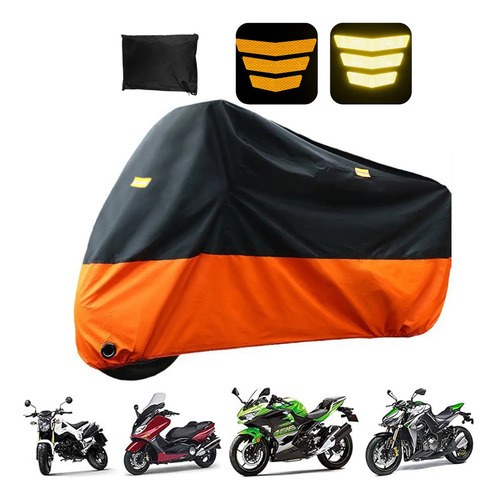 Funda Impermeable Para Motocicleta Engrosada Con Capa De Pu, Hebilla De Bloqueo Antirrobo Y Pegatina Reflectante XL