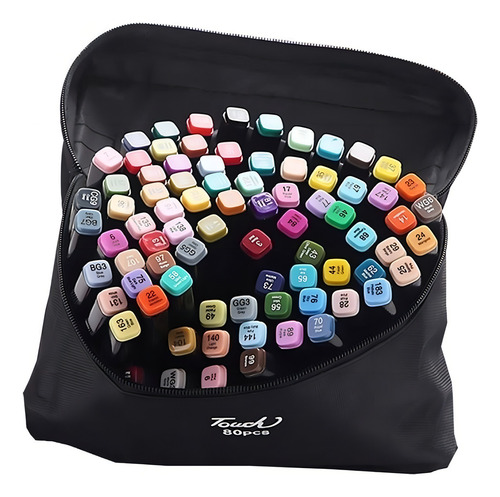 Conjunto de canetas Adkar de ponta dupla, caneta para colorir, 80 peças de lápis, edredom permanente, marcadores coloridos de ponta dupla, marcadores de álcool Adkarshop