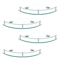Comprar Set De 4 Estantes Esquineros De Vidrio Organizadores Baño