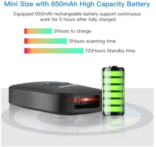 Imagem 3 de 10 de Scanner 1d Leitor Código Barras Wireless Bluetooth Usb Ey009