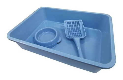 Imagen 2 de 3 de Kit Bandeja Sanitaria + Pala + Plato Para Gato Mascota