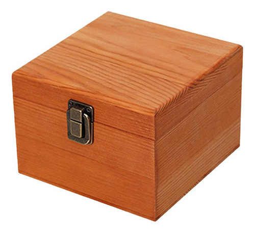 Nuevo Caja De Almacenamiento De Madera Marrón 14x14x10cm