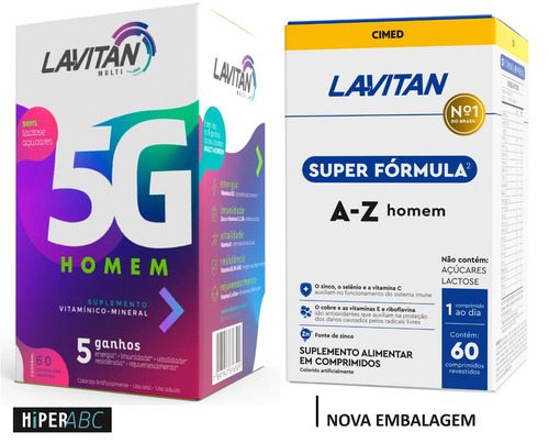 Lavitan 5g Homem 60 Cápsulas Sem Sabor Sem Sabor