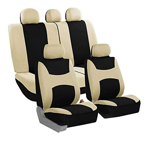 Fundas Para Asiento En Color Beige Con Negro