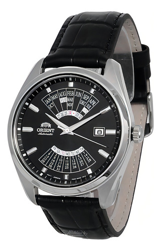 Relógio Orient Masculino Automático Clássico Ra-ba0006b10b Cor da correia Preto Cor do bisel Prata Cor do fundo Preto