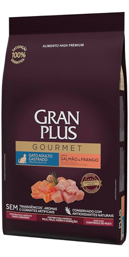 Gran Plus Gourmet Gato Adulto Castrado -salmon Y Pollo 10 Kg