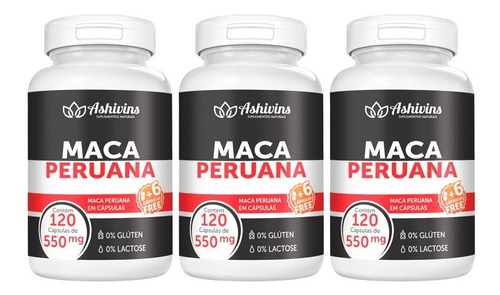 Maca Peruana - Ashivins - 360 Caps - 550 Mg