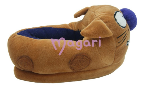 Pantuflas Catdog Gato Perro Marrón Cómodas Pantufla