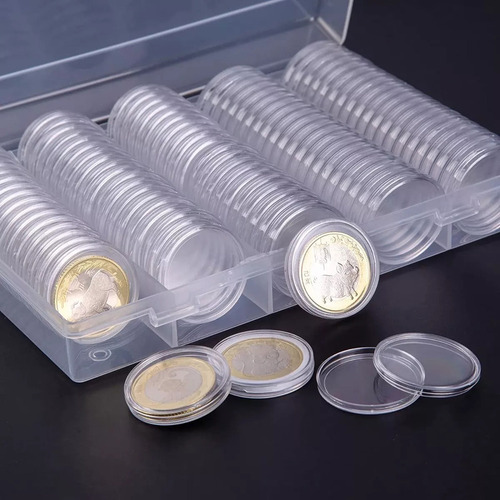 Cápsulas Para Monedas De 100 Piezas Con Caja De