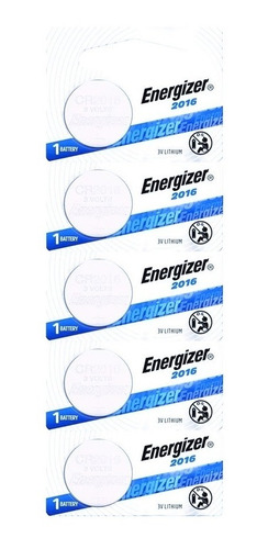 Imagen 1 de 10 de Pila Boton Cr2016 Energizer Blister X5 Unidades 3v Litio