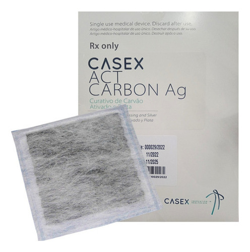 Curativo Carvão Ativado Casex Cx 10 Unidade - Imediato Act Carbon Ag
