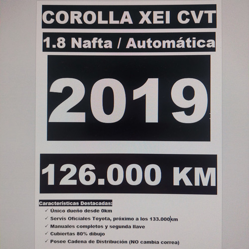 Toyota Corolla 1.8 Xei Cvt 140cv
