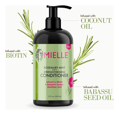 Kit Shampoo Acondicionador Y Aceite De Romero Mielle Organic