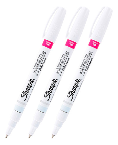 Sharpie Marcador Permanente Base D Aceite Blanco 3x2 Ex Fina