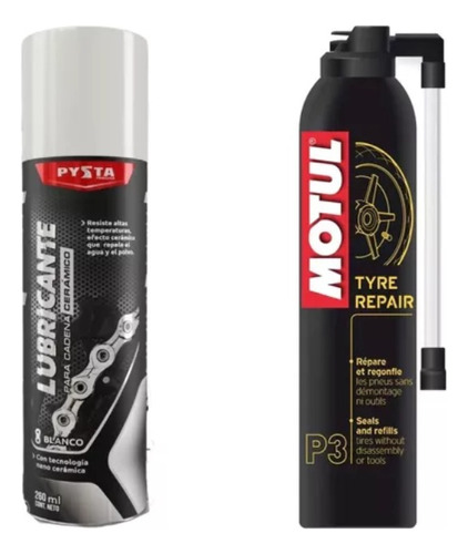 Lubricante Cerámico Cadena  +sellador Llantas Motul P3