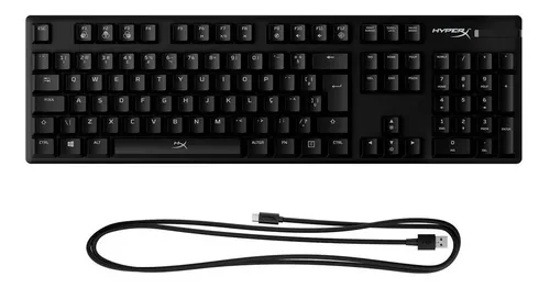 Teclado Mecânico Gamer Alloy Origins Rgb Hyperx Cor de teclado Preto Idioma Português Brasil