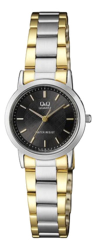 Reloj Q&q Mujer Qa39j402y / Dorado Plateado / Dial Negro