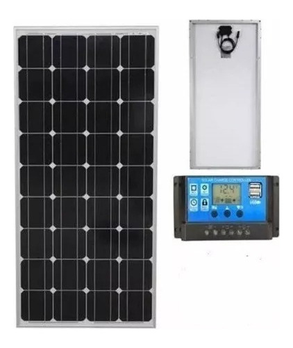 Panel Solar 100w Monocristalino Controlador De Carga Bateria