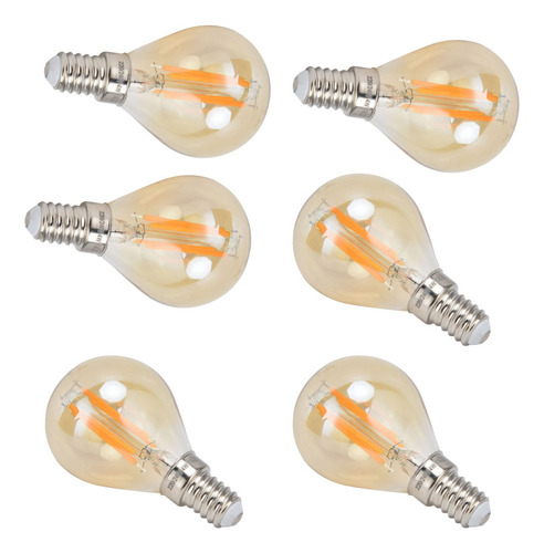 Bombilla Led De Filamento G45 E14, Color Dorado Vintage, Reg