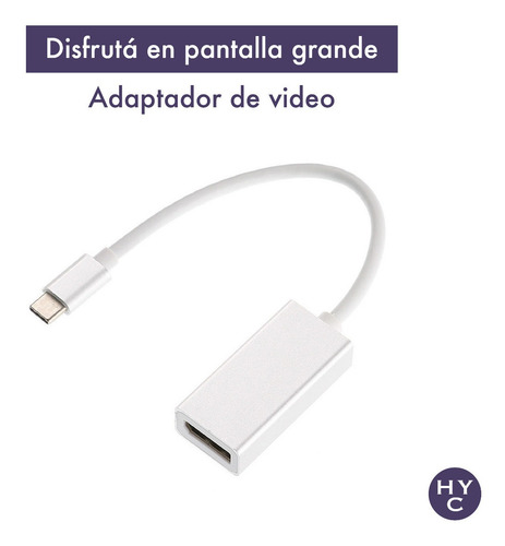 Imagen 5 de 10 de Adaptador Usb C A Displayport 4k Uhd Computadora Celular