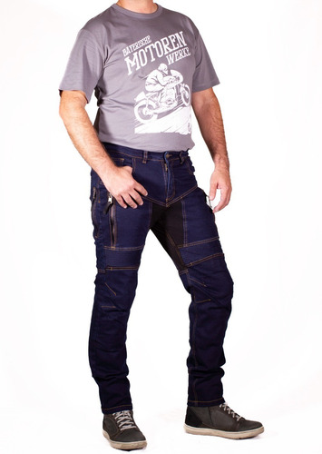 Imagen 2 de 10 de Pantalón Motociclista Kevlar Black Label Biker Baja 1000