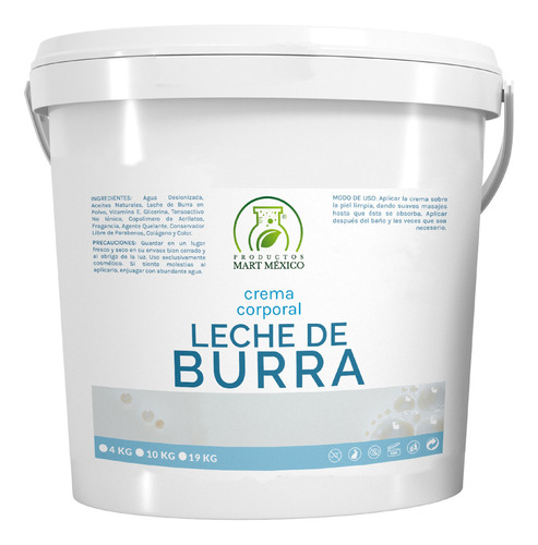  Crema Corporal & Facial De Leche De Burra 19 Kilos